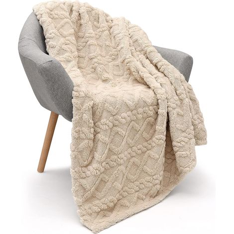 BEBUSINGOTO Couverture en polaire Sherpa de 177,8 x 203,2 cm super douce, moelleuse, chaude, confortable, en peluche, floue pour canapé, salon, lit, accessoires toutes saisons (1/5)