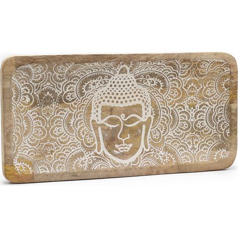 Bandeja Larga 30x15x2,5cm - Cara de Buda Blanco