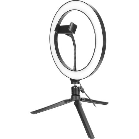 Anneau lumineux LED à 10 niveaux de gradation, lampe de bureau avec 3 températures de couleur pour diffusion en direct (1/5)
