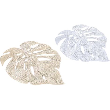 Set de table décoratif en PVC à motif de feuille (lot de 2) (1/5)