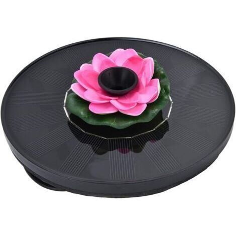 BUNTHAUS Pompe Solaire pour Fontaine et Nénuphar Mini Fontaine d'Eau Flottante pour Piscine, Étang, Jardin, Bains d'Oiseaux en Plein Air (Rose) (1/5)