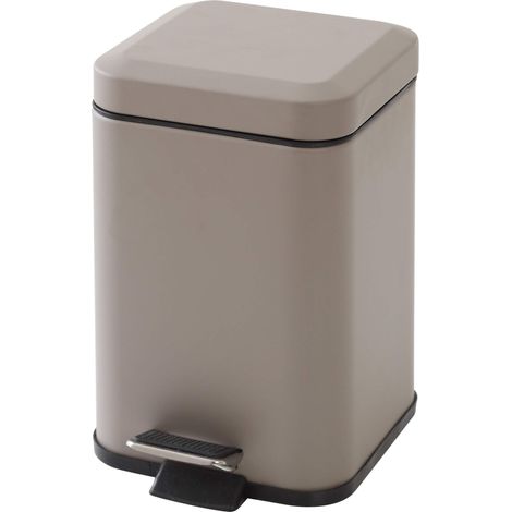 Cubo de basura de color gris tórtola de 3 litros con fondo extraíble Feridras 151059  Tortora (1/3)