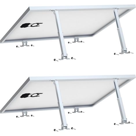 Lot de 2 supports de panneau solaire - Support de panneau solaire avec angle réglable de 15 à 30 ° pour toit, balcon, sol - Support pour deux panneaux solaires (1/5)