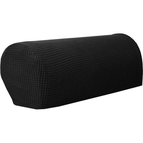 Housses d'accoudoirs de canapé, lot de 2, polyester, noir, 55 x 25 x 14,5 cm (1/5)