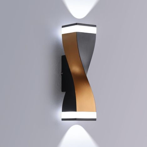 Applique Murale LED 10W, Moderne Lampe murale Spirale Créative Up Down, Blanc Froid 6000K, Intérieur/Extérieur Applique murale Étanche IP65 pour Chambre Salon Couloir Cour (1/5)