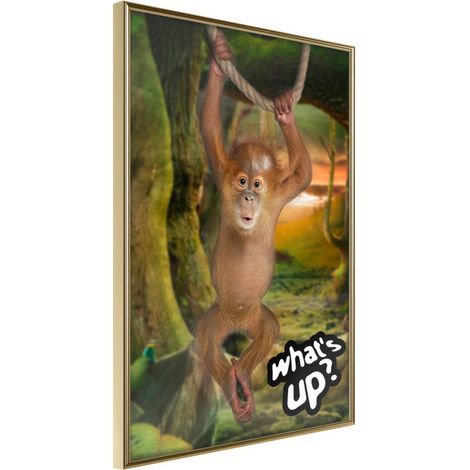 Affiche Murale Encadrée "Life in the Jungle" 21 x 30 cm Or