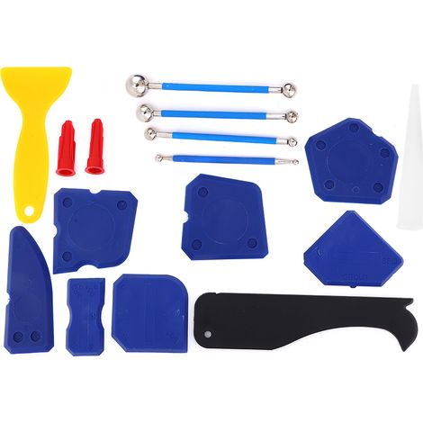 16 pièces grattoir silicone lisseur colle verre outil finition étaloir mastic décapant (1/5)
