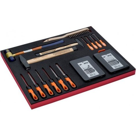 BAHCO - Jeu d'outils de frappe/limes, module mousse 3/3 Fit&Go - 24 pcs