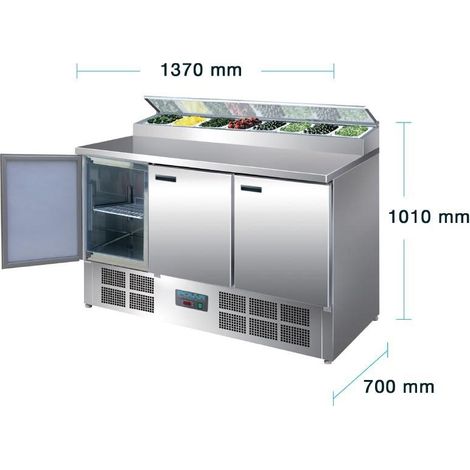 Saladette Réfrigérée 390 L - 3 Portes 8 x GN 1/4 - Polar