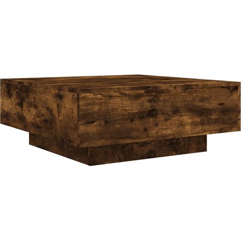Mesa de centro de diseño rústico 80 x 80 x 31 cm madera de ingeniería marrón DEC038485