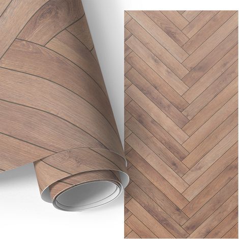 Klebefolie für Möbel - Möbelfolie - Selbstklebefolie - für Couchtisch - Türen - Wohnzimmer - Schlafzimmer Holz-Fischgrätmuster 75x150 cm