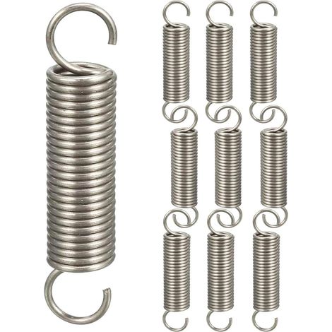 10 Stück Doppelhakenfeder-Zugfedern, Druckfedern, Hakenfeder-Sortiment, 1,2 x 11 x 45 mm