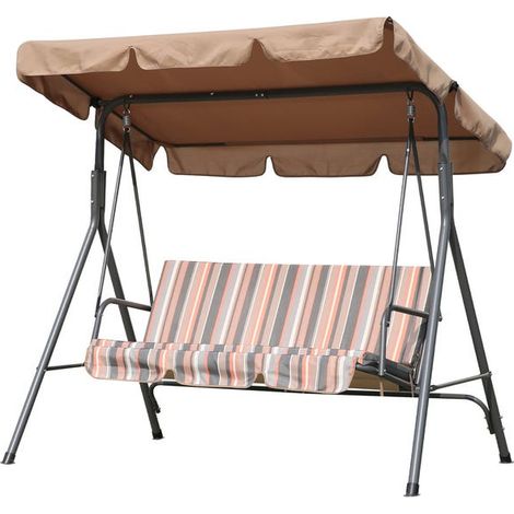 Pare-soleil pour balancelle (toile + housse de siège : 24918518cm+1505010cm, pare-soleil seul, kaki)
