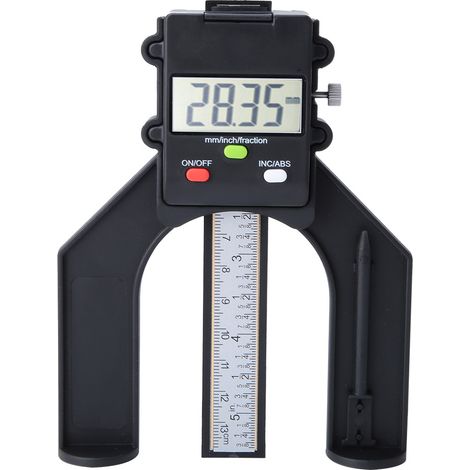 Jauge de profondeur numérique, règle d'affichage de la profondeur de 0 à 80 mm Affichage LCD magnétique Main de travail du bois numérique (1/5)