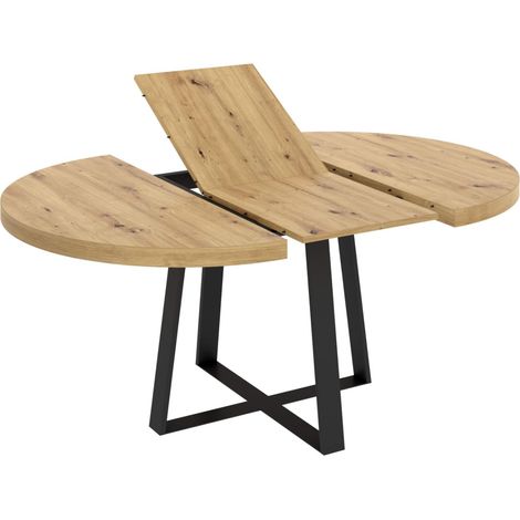 Mesa de Comedor Extensible Redonda NORDIC 110/158x90cm (1/5)