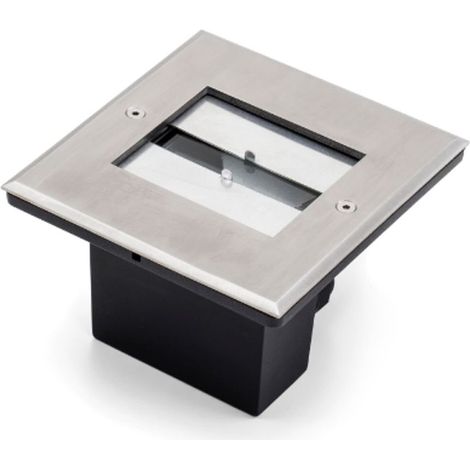 Konstsmide Ground spot Spot carré à encastrer au sol en acier inoxydable à effet extérieur, LED haute puissance, 6W, 230V, réglable, IP65 (1/3)