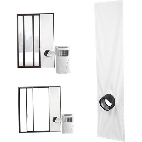 200 cm Kit de Vendeur AC Portable, Bouchon de fenêtre de climatiseur Portable Rape de Fixation étanche réglable Kit de fenêtre de climatisation Mobile (1/5)