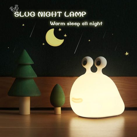 Original authentique Slug Night Light, Nursery calmar Light, silicone Night Light for Breastfeeding, Cute Children's bedside Light, Bedroom Soft Night Light with touch Sensor