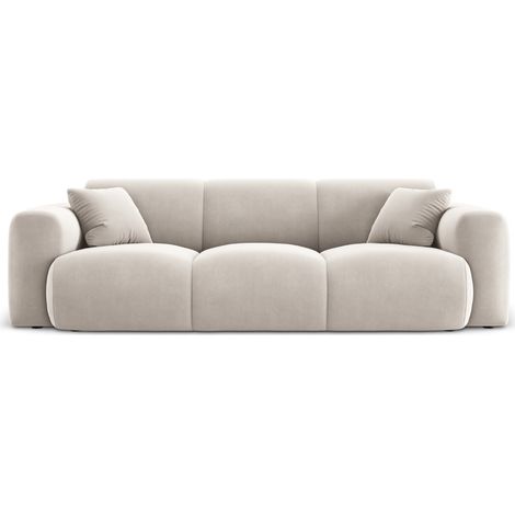 Canapé 3 places en velours beige clair (1/5)