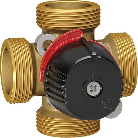 Thermador – Vanne mélangeuse laiton 4 voies – Filetage plomberie mâle 1"1/4 (33/42) – Température maxi 110°C – Pression maxi 6 bar