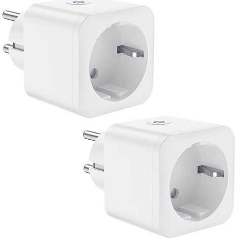 Prise connectée WiFi, 16 A 3680 W, compatible avec Alexa et Google Home, commande vocale et à distance, fonction minuterie, lot de 2 (1/5)