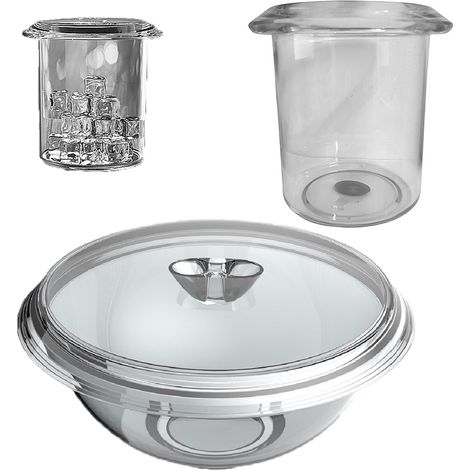 Set buffet con Ciotola bolo Grande Ø39 Porta Bottiglie Champagne catino ghiaccio Alta Qualità ed Eleganza Servizio a Tavola Igienico e Raffinato