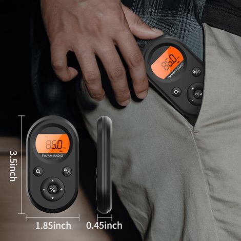 Mini radio de poche AM FM portable rechargeable pour marche course jogging exercice en extérieur (1/5)