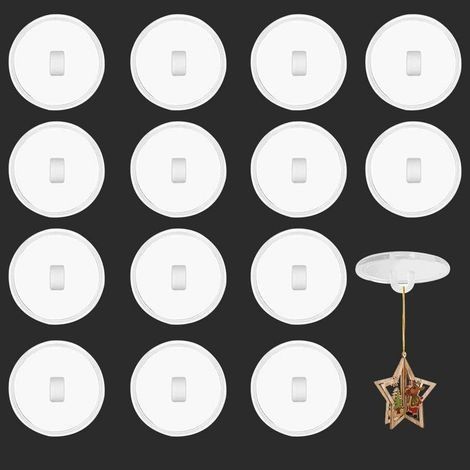 100 Pièces Crochets de Plafond Auto-adhésifs Transparents 2cm de Diamètre Crochet Adhésif sans Perçage en Plastique pour Suspendre des Moustiquaires des Décorations des Guirlandes Lumineuses (1/5)