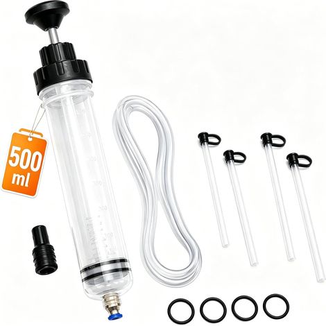 Seringue Huile 500 ML avec Tuyau Tube Rallonge, Pompe Main (1/5)