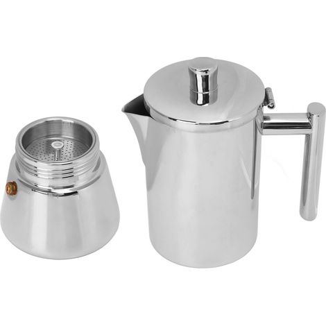 Bouilloire à Café Inox 500ml pour Plaque Induction - Marmite à Café Polie pour 10 Tasses - Ustensile de Cuisine