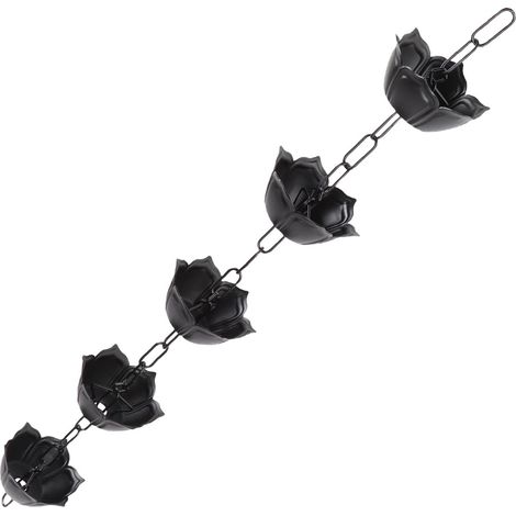 Chaîne de pluie ornementale 3.3ft capte-eau pour gouttière extérieure remplace descente alliage aluminium noir C (1/5)