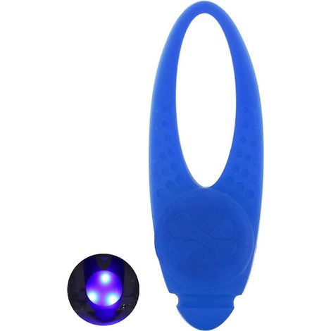 Lampe de sécurité LED étanche pour collier de chien avec clips en acier inoxydable (bleu) (1/2)