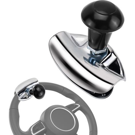 Pomello universale per volante, accessorio per lo sterzo di trattori, automobili, camion, tosaerba, carrelli elevatori e imbarcazioni. (1/5)