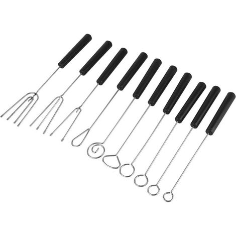 10 pièces bricolage fournitures de cuisson ensemble de fourchettes à tremper en chocolat en acier inoxydable (1/5)