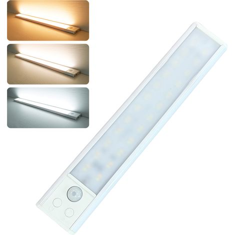 Lot de 1 Lampe LED à détecteur de mouvement pour cuisine – 1500 mAh rechargeable, aimantée, sans fil – Idéale pour placard, armoire, escalier et plan de travail-Blanc-20cm (1/4)