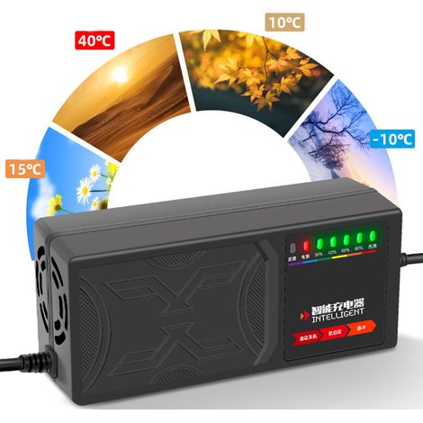 (Exklusiv für Südostasien) Zhiyunxing 72V 20AH Ladegerät für Elektrofahrzeuge mit 7 Leistungsanzeigen, Verpolungsschutz, Temperaturschutz und automatischer Abschaltung nach Abschluss des Ladevorgangs. (1/5)