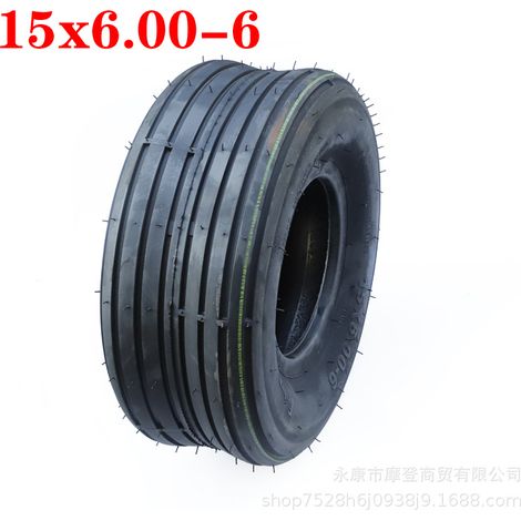 Pneus de tondeuse à gazon VTT 15X6.00-6, jantes en acier de 6 pouces, pneus sans chambre à air 145/70-6.
