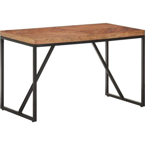 FIMEI Table à dîner 120x60x76 cm Bois solide d'acacia et de manguier (1/5)