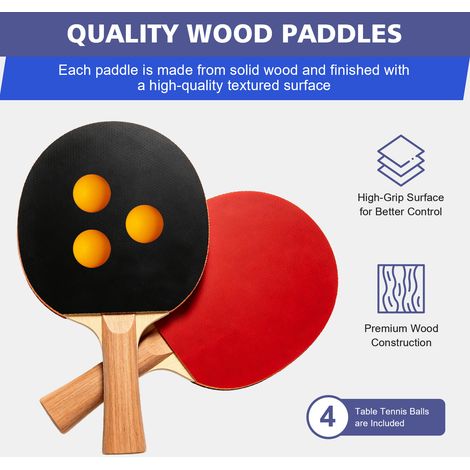 Table de tennis de table pliable 182 cm avec raquettes, balles et filet - pour intérieur et extérieur (1/5)