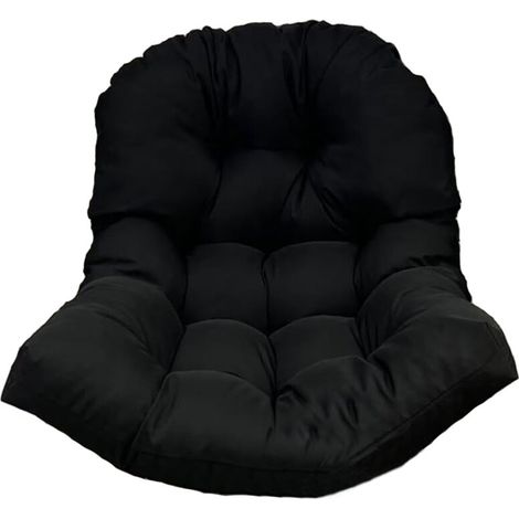 Coussin de siège de chaise à bascule de jardin lavable, housse de siège de chaise suspendue intérieure et extérieure noir(N'inclut pas le berceau) (1/3)