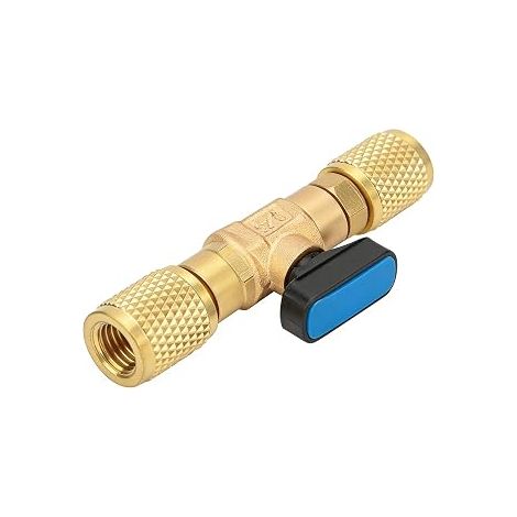 Adaptateur de vanne à boisseau sphérique réfrigérant, adaptateur de vanne à boisseau sphérique en laiton HVAC A/C, 1/4" SAE pour outils de service automobile HVAC A/C