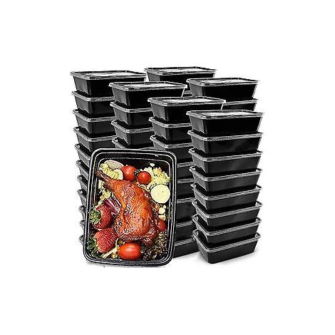 50er-Packung wiederverwendbare Vorratsdosen für Mahlzeiten zum Mitnehmen, Bento-Boxen aus Kunststoff, Aufbewahrung für Mittagessen