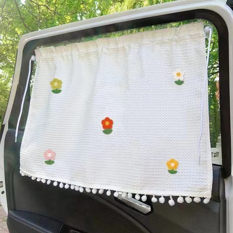 Set mit 4 Autofenster-Sonnenschutzblenden, Sonnenschutzvorhang aus Baumwolle für Autos, Sonnenschutz für Babys und Kinder, gemusterter Sonnenschutz, Sonnenschutz für Autoseitenfenster.
