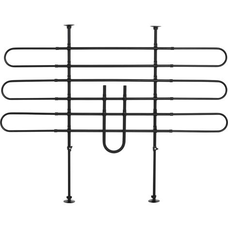 Grille de séparation voiture chien réglable 87-135 cm, barrière sécurité universelle acier coffre voiture chien noir (1/5)