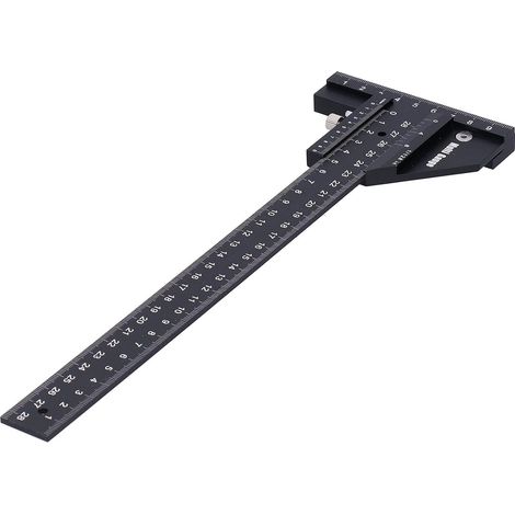 Regla recta en forma de T de 280 mm, regla de marcado para carpintería, calibre de medición de aleación de aluminio, herramienta multifuncional para trabajar la madera. (1/5)