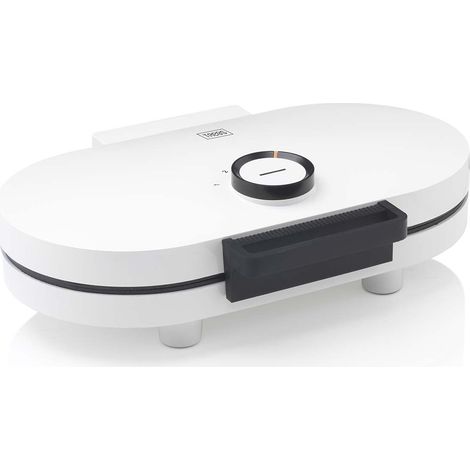 Waflera doble con forma de corazón, antiadherente, 1200 W, color blanco