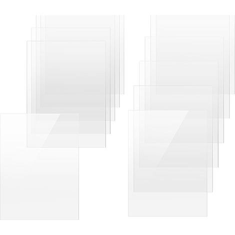 Plaque acrylique transparente Lot de 14-2 mm 20 x 15 cm - Feuille plastique plexiglass - Pour cadre photo, peinture, exposition de projet, bricolage (1/5)