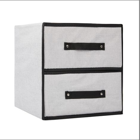 JF HOME BLISS 2-Layered 2-Drawer Fabric Clothing Storage Bin Storage Box Organizer Box (1/5)