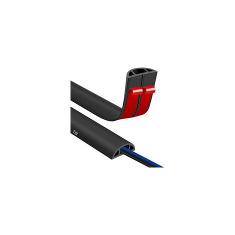 Passe Cable Sol Cache Fil Électrique Sol Auto-Adhésif 1M x 30mm Petit Canal de câble Flexible,Protection des Fil électrique,Noir (1/5)