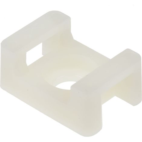 Embase pour serre-câbles blanche 23mm x 16 mm, Ø fixation 6mm ( Prix pour Sachet de 250 )